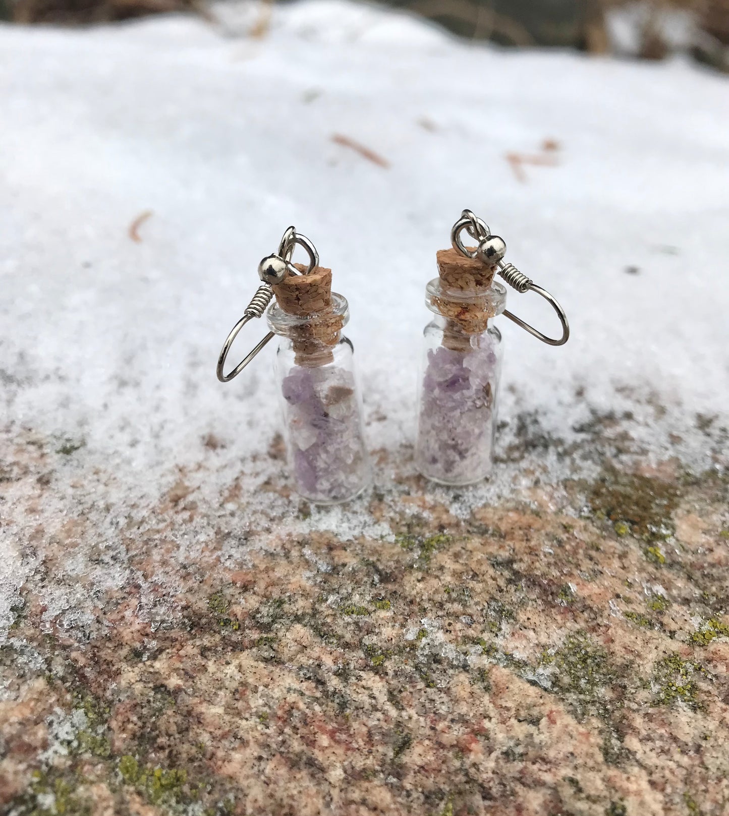 Amethyst Mini Jar Earrings