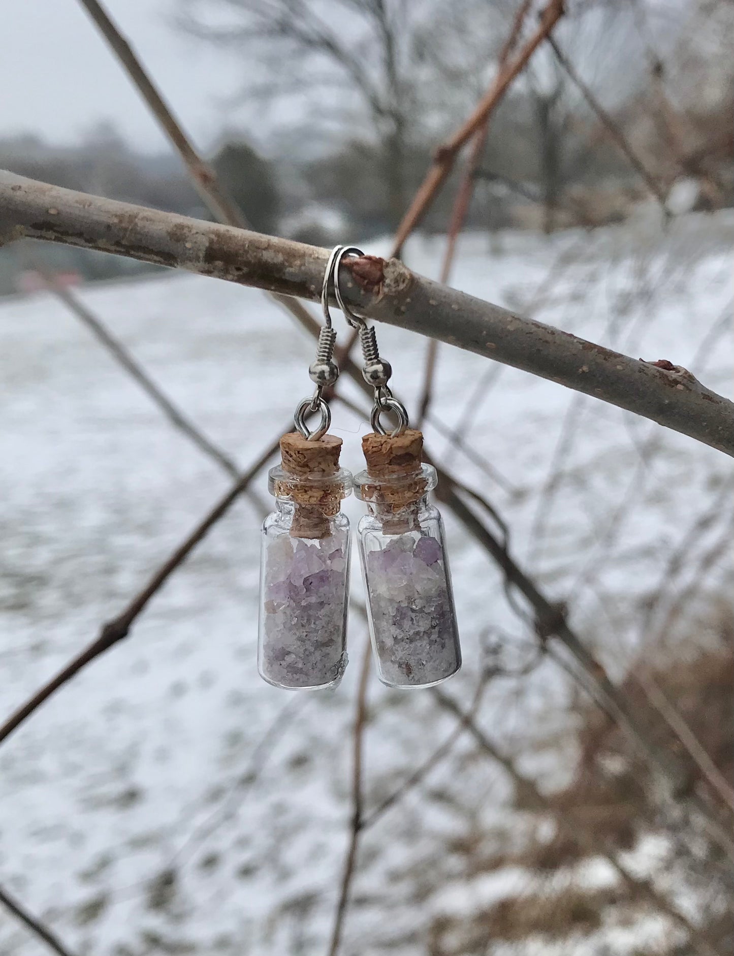 Amethyst Mini Jar Earrings