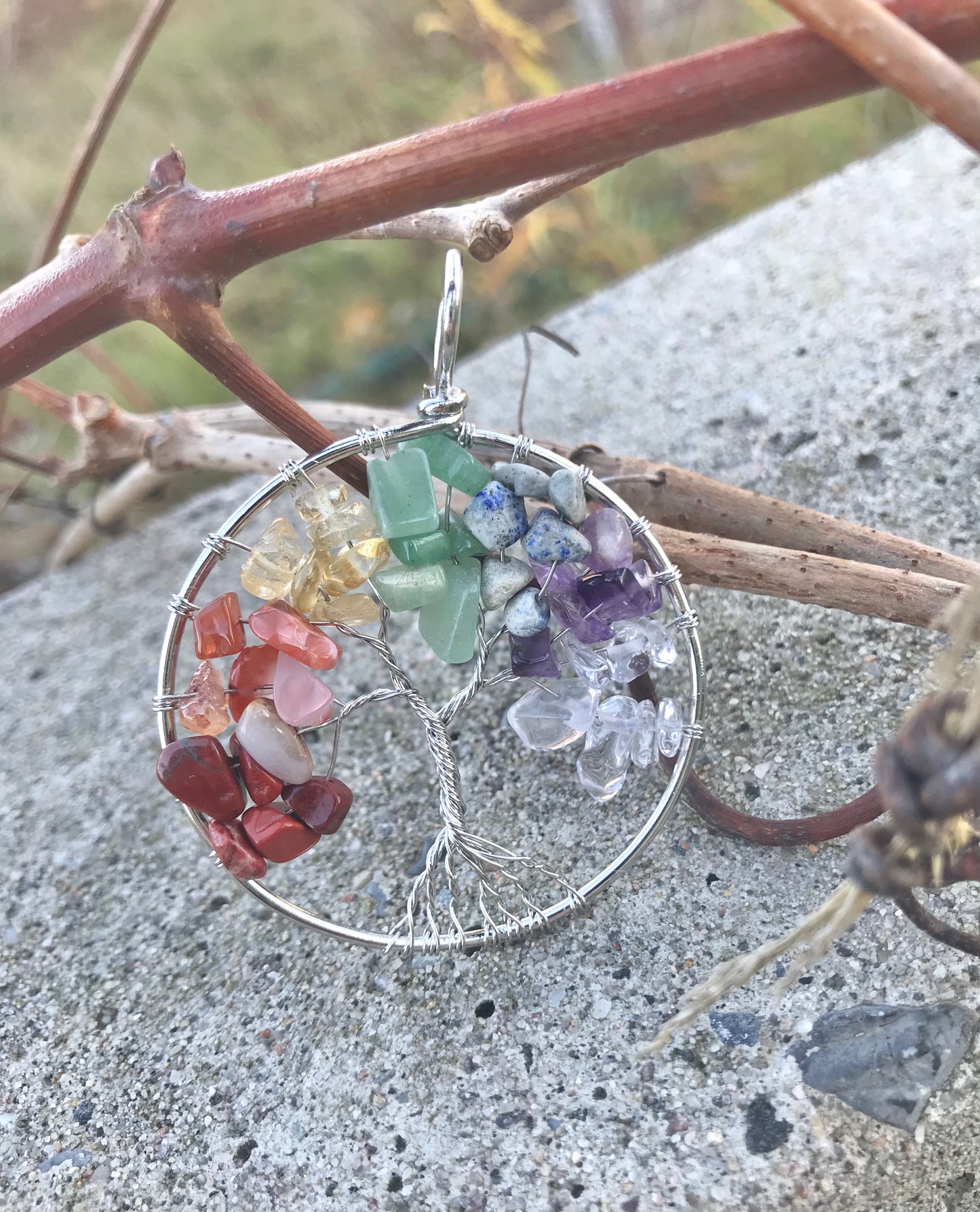 Chakra Tree in silver wire