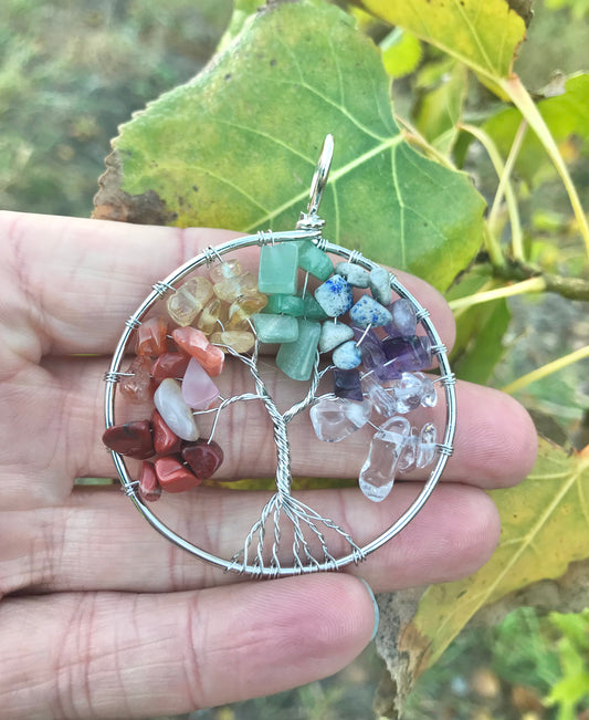 Chakra Tree in silver wire