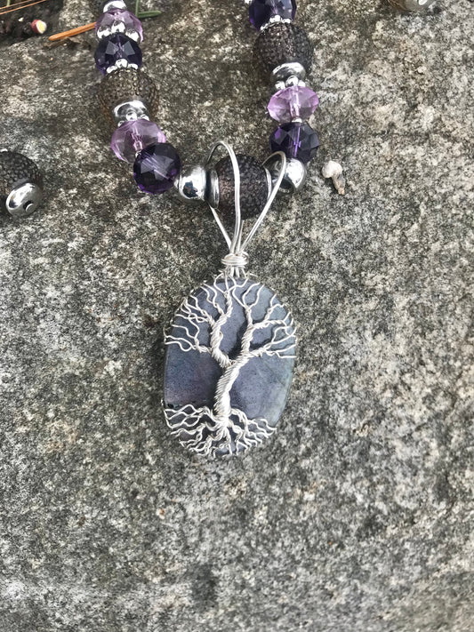 Purple Labradorite w/ Tree of Life